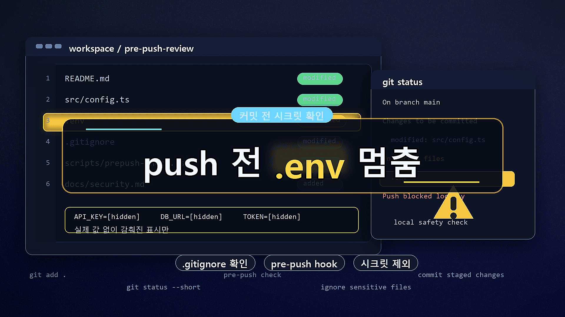 Git 커밋 전 .env가 보일 때, push 전에 빼는 순서
