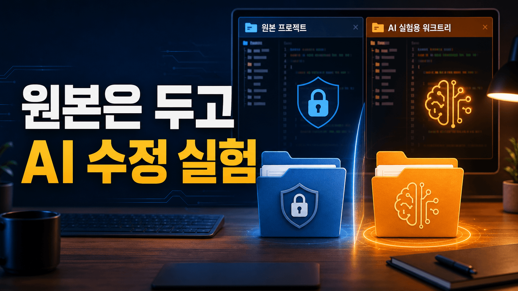 AI 수정이 원래 작업과 섞일 때, 별도 폴더에서 diff와 test로 확인하는 순서