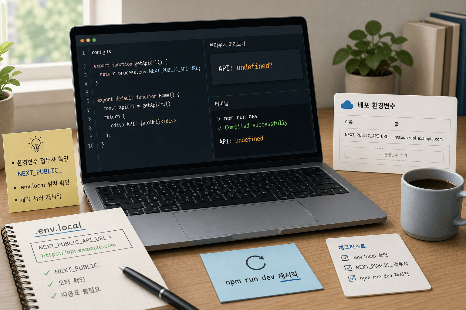 Next.js 환경변수가 undefined로 나올 때 확인하는 로컬 파일과 배포 환경