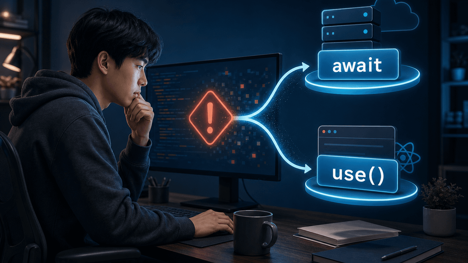 Next.js params Promise 오류에서 Server와 Client 수정 경로를 고르는 개발 장면