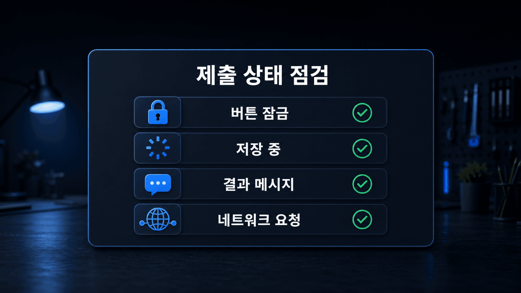 Next.js Server Action pending 버튼 잠금과 결과 상태를 확인하는 테스트 체크리스트