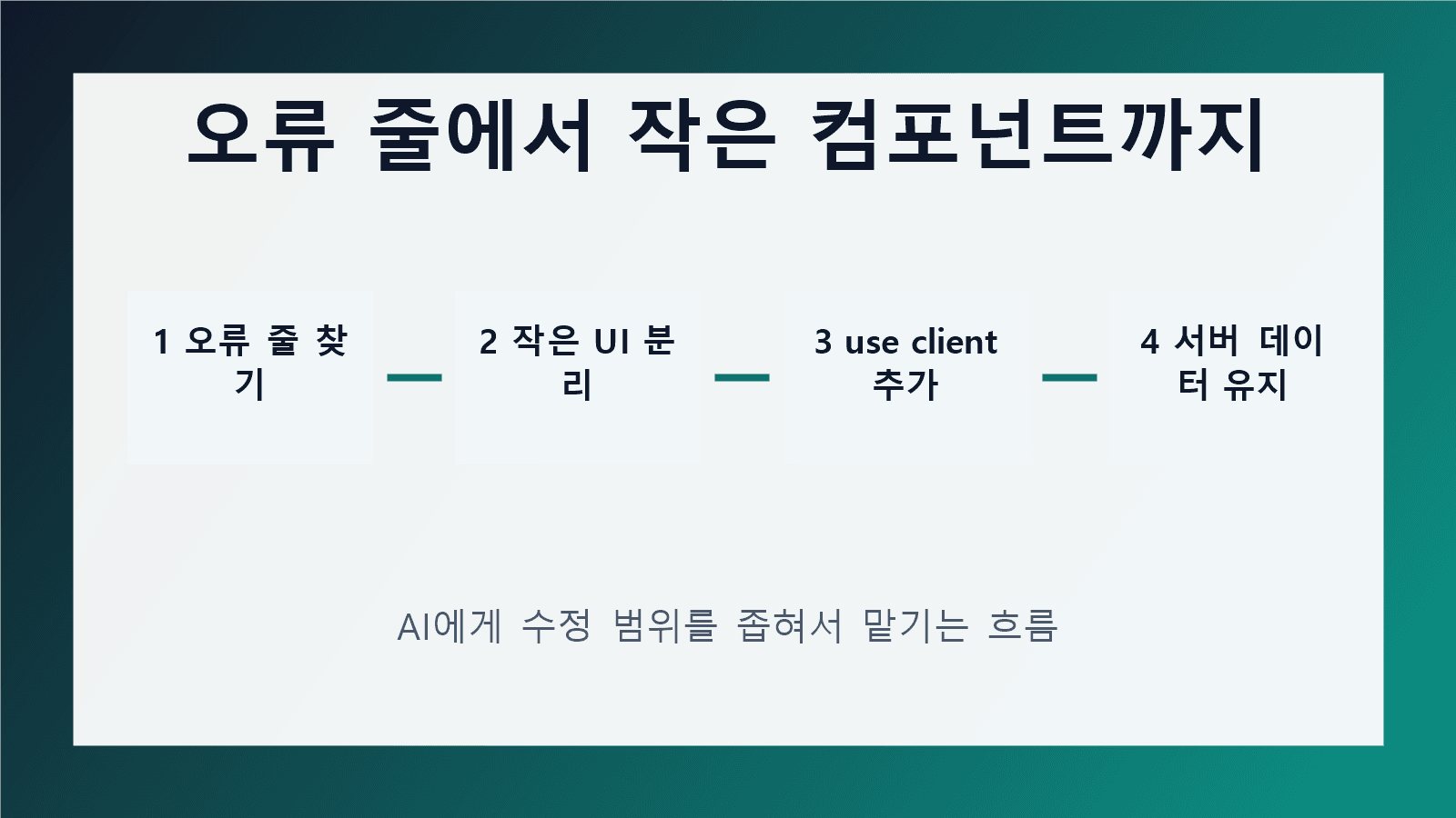use client를 page 전체가 아니라 버튼 파일에만 두는 분리 흐름