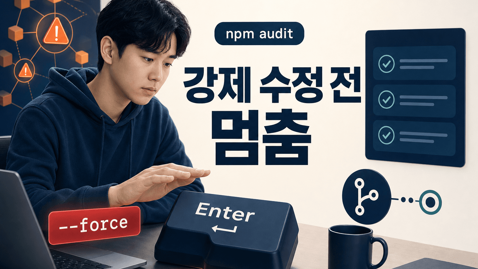 `npm audit fix --force` 전 확인표: 의존성 경로·dry-run·lockfile diff
