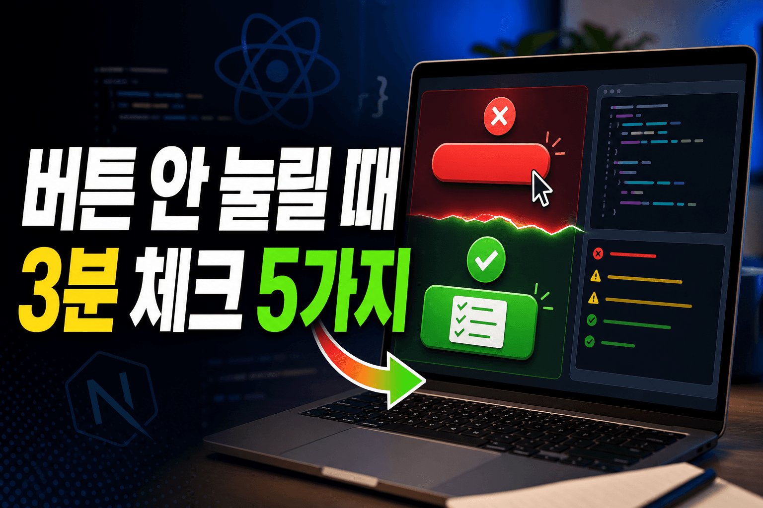 초보자가 AI가 만든 버튼 안 눌릴 때 3분 체크 5가지 대표 이미지