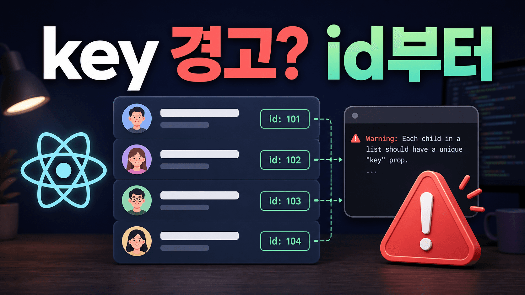 React key warning이 보이면 전체 재작성 말고 map 안의 id부터 보세요
