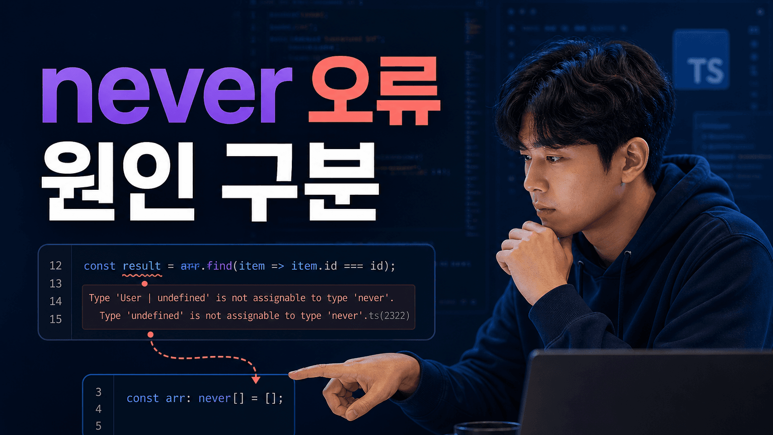 TypeScript Property does not exist on type never, 빈 배열과 분기부터 구분하세요