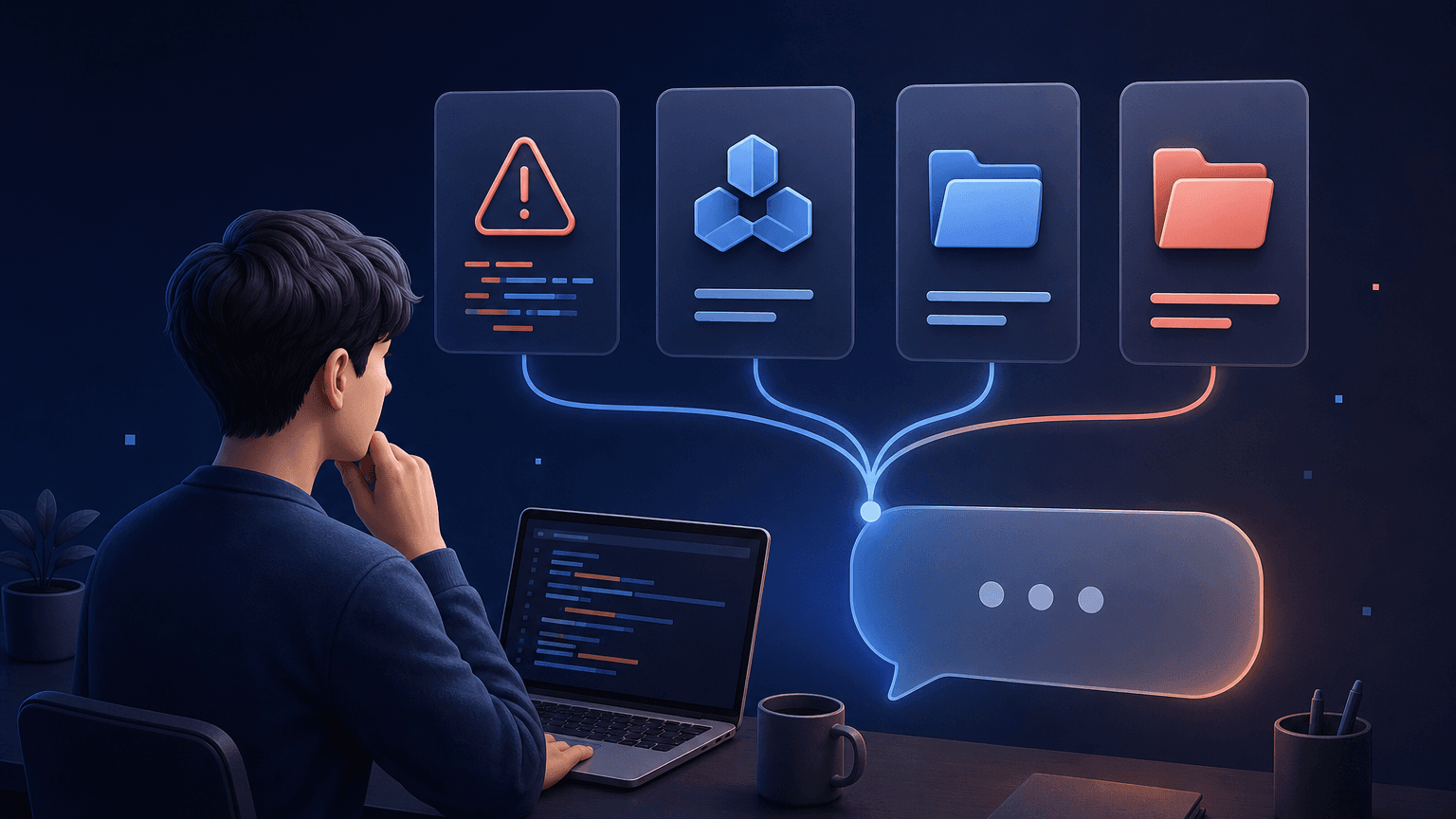 AI에게 Vercel Output Directory 오류를 전달할 때 필요한 네 가지 증거를 정리한 작업 화면