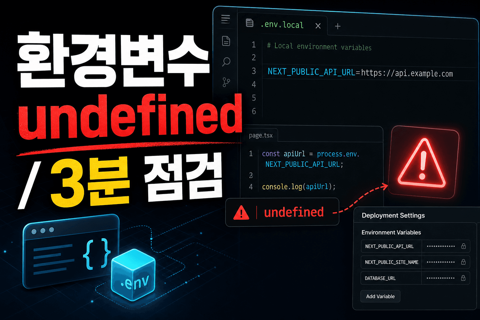 Next.js 배포 직전 환경변수 undefined 3분 점검 5가지 대표 이미지